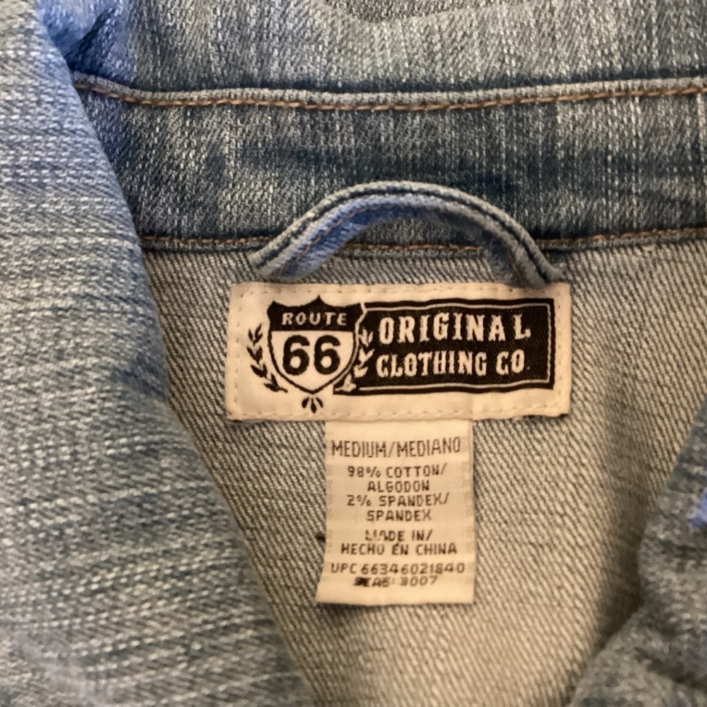 Route 66 Original Clothing Co Women’s Denim Distressed Jean Jacket. Size M - Picture 5 of 8